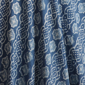 Blue - Bagru Dabu Hand Block Print Natural Dyed Cotton Fabric 50