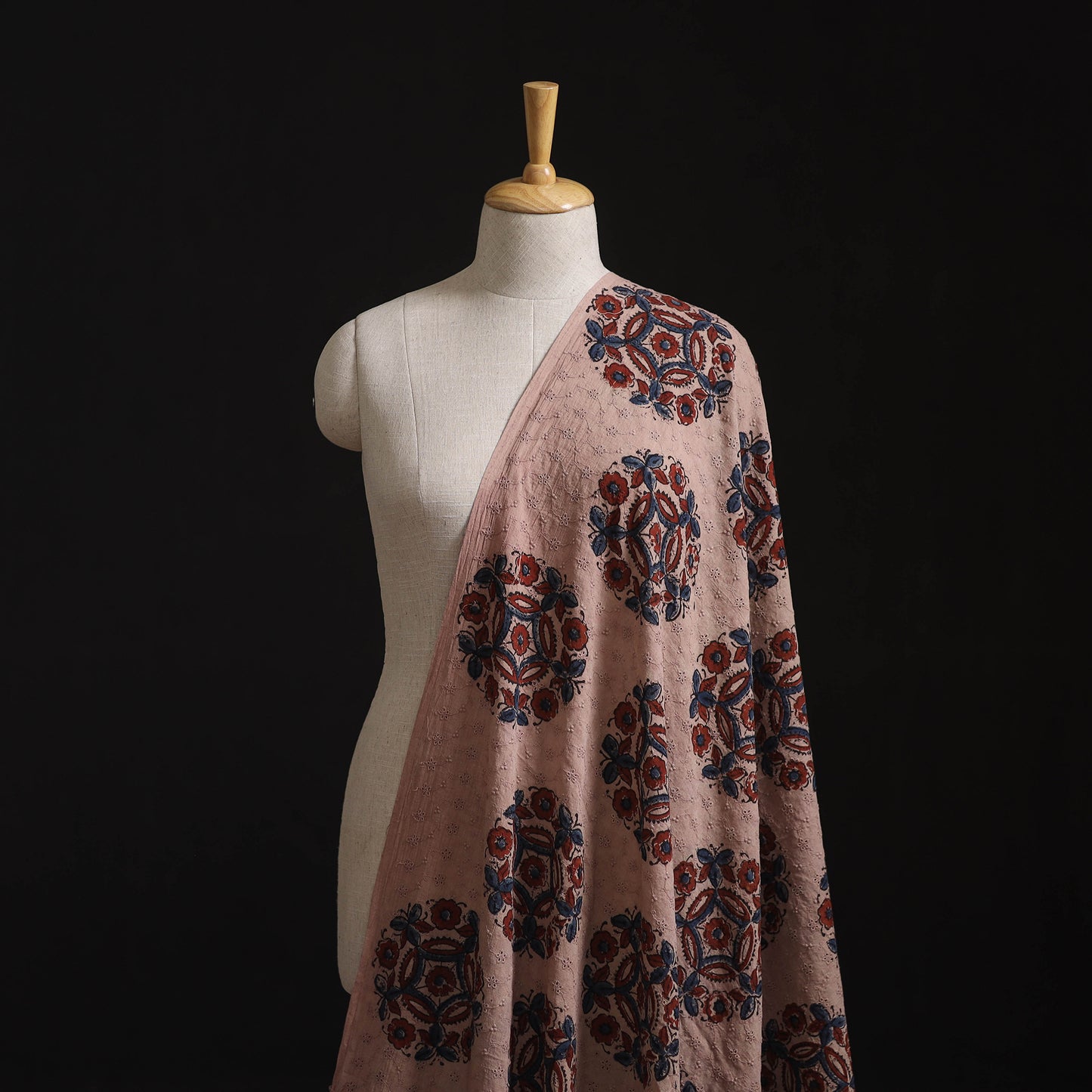 Natural Dyed Ajrakh Hand Block Print Cotton Hakoba Fabric 88