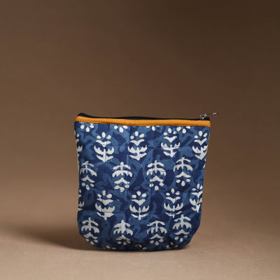 Blue - Handmade Quilted Cotton Utility Pouch 85