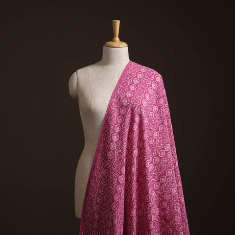 Pink - Bagru Dabu Hand Block Print Natural Dyed Cotton Fabric 51