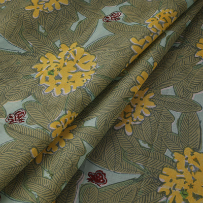 Rasa Lobhi Champa Motif Floral Hand Block Printed Cotton Fabric 13