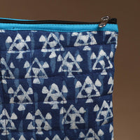 Blue - Handmade Quilted Cotton Utility Pouch 86