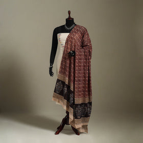 Natural Dyed Block Print Cotton Pedana Kalamkari Dupatta