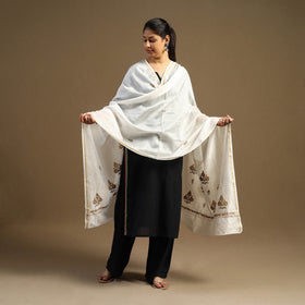 Buy Handloom Chanderi Silk Kashida Embroidery Dupatta