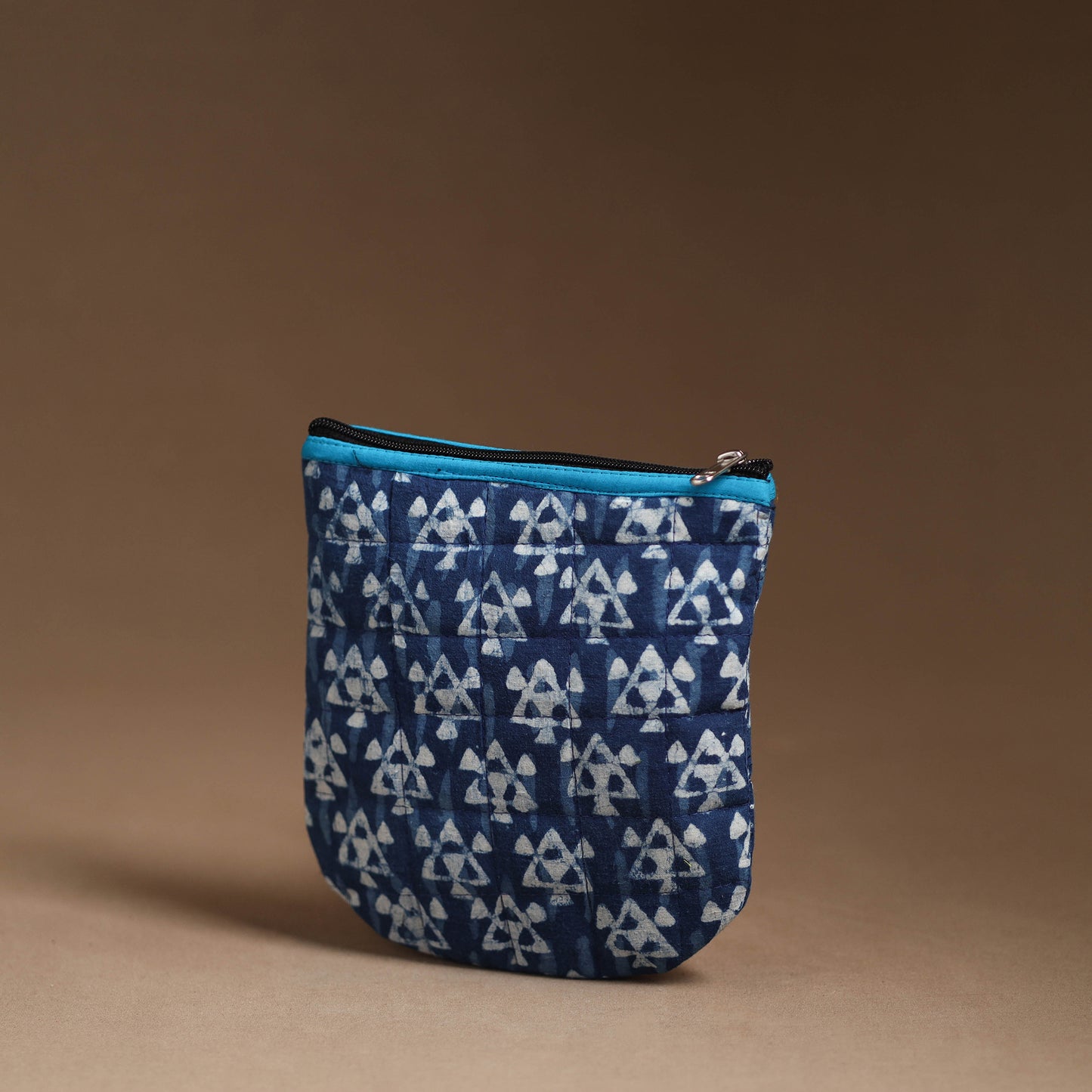 Blue - Handmade Quilted Cotton Utility Pouch 86