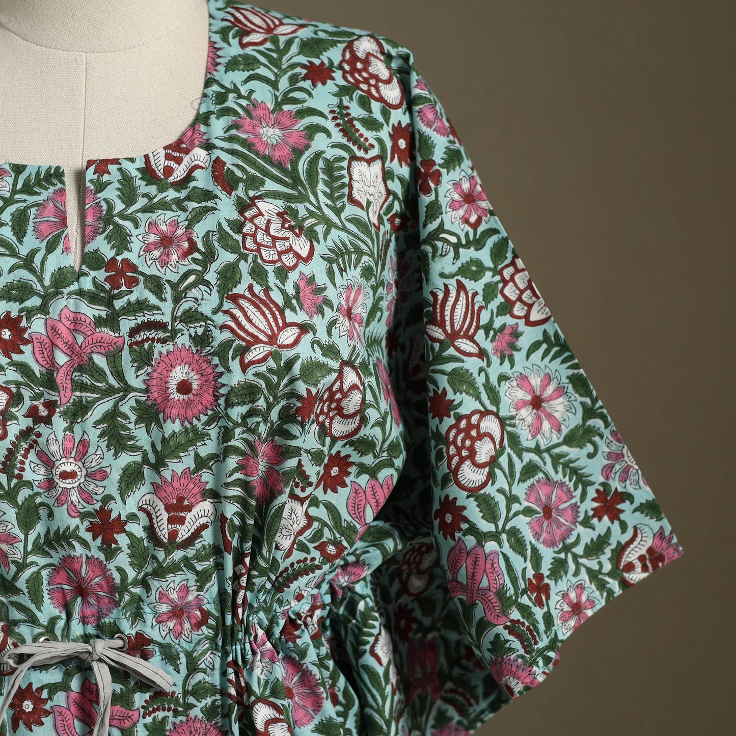 Sanganeri Block Print Cotton Kaftan (Short)