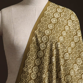 Yellow - Bagru Dabu Hand Block Print Natural Dyed Cotton Fabric 52