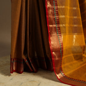 Brown - kandangi chettinad cotton saree with border 36