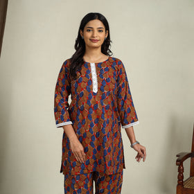 Buy Multicolor Block Print Cotton Bagru Night Suit Set