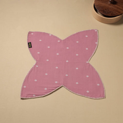  Pink Hand Embroidered Cotton Roti Napkin