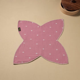  Pink Hand Embroidered Cotton Roti Napkin