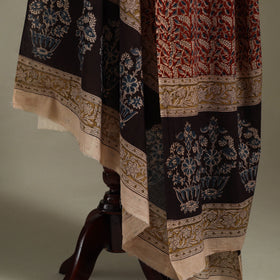 Natural Dyed Block Print Cotton Pedana Kalamkari Dupatta