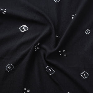 Black - Kutch Organic Kala Cotton Pure Handwoven Bandhani Fabric 16