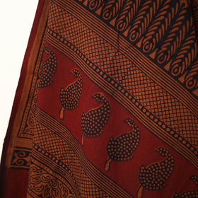 Red Handloom Cotton Hand Block Bagh Print Towel 