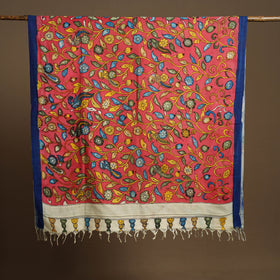 Pen Work Mangalagiri Cotton Handpainted Kalamkari Dupatta