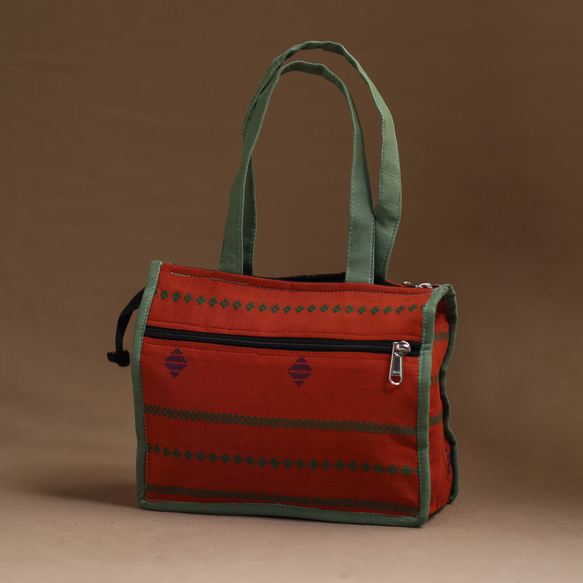 Orange - Handcrafted Cotton Hand Bag 02