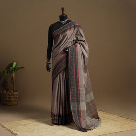 Grey Kandangi Chettinad Cotton Saree with Border