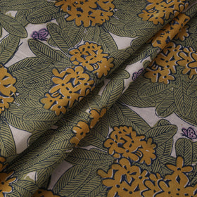Rasa Lobhi Champa Motif Floral Hand Block Printed Cotton Fabric 14