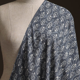 Gray - Bagru Dabu Hand Block Print Natural Dyed Cotton Fabric 53