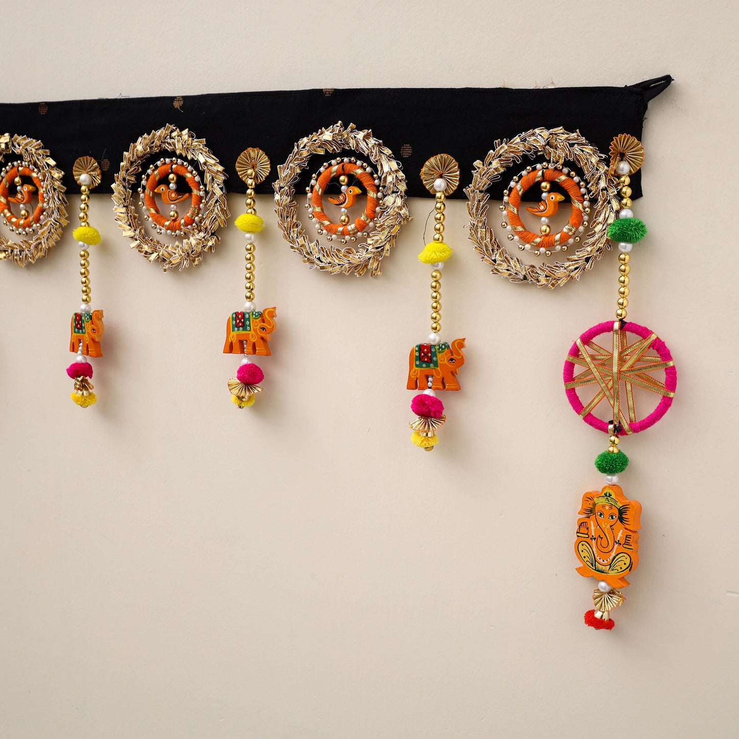 Diwali Decor Handmade Gota & Bead Work Toran 25