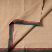 Brown - Handloom Mangalagiri Cotton Fabric with Thread Border 06