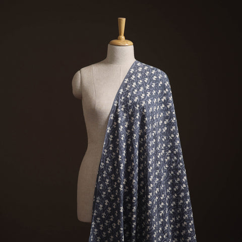 Gray - Bagru Dabu Hand Block Print Natural Dyed Cotton Fabric 54
