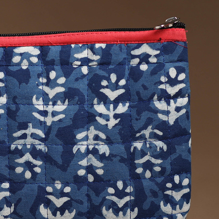 Blue - Handmade Quilted Cotton Utility Pouch 90