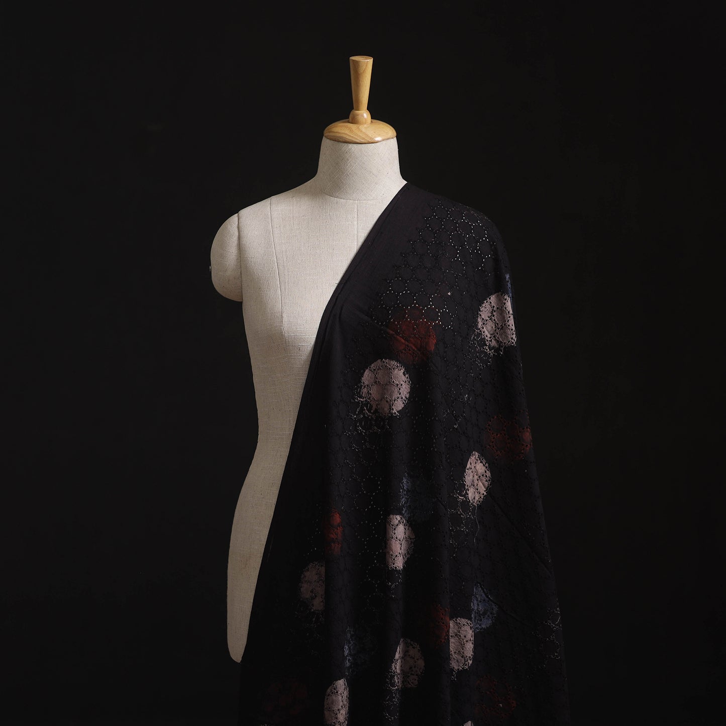 Natural Dyed Ajrakh Hand Block Print Cotton Hakoba Fabric 98