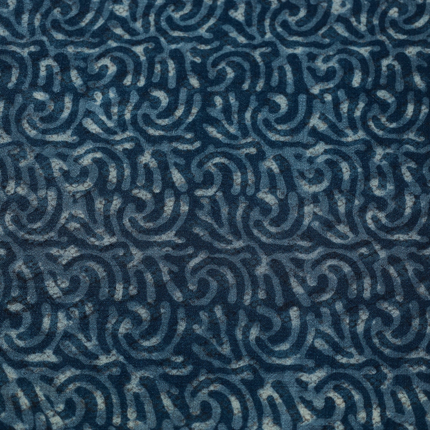 Blue - Pure Wool Handloom Akola Print Fabric 10