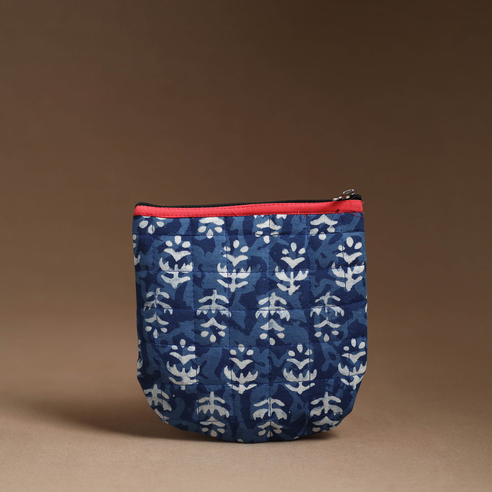 Blue - Handmade Quilted Cotton Utility Pouch 90