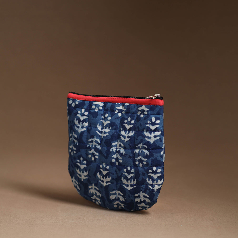 Blue - Handmade Quilted Cotton Utility Pouch 90