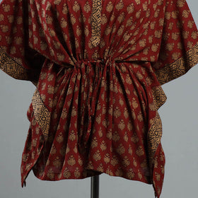 Bagh Block Printed Cotton Kaftan with Tie-Up Waist 