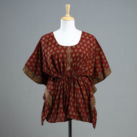  Bagh Block Printed Cotton Kaftan with Tie-Up Waist 