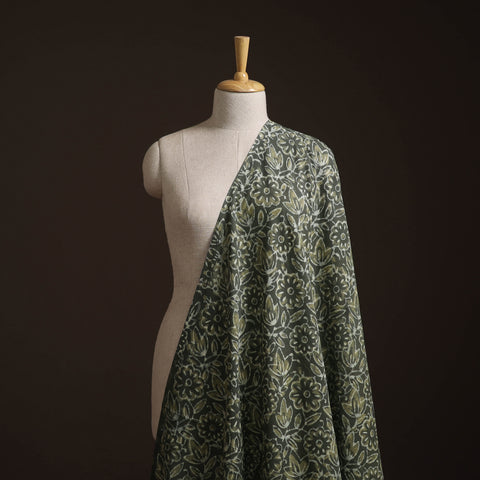 Green - Bagru Dabu Hand Block Print Natural Dyed Cotton Fabric 55