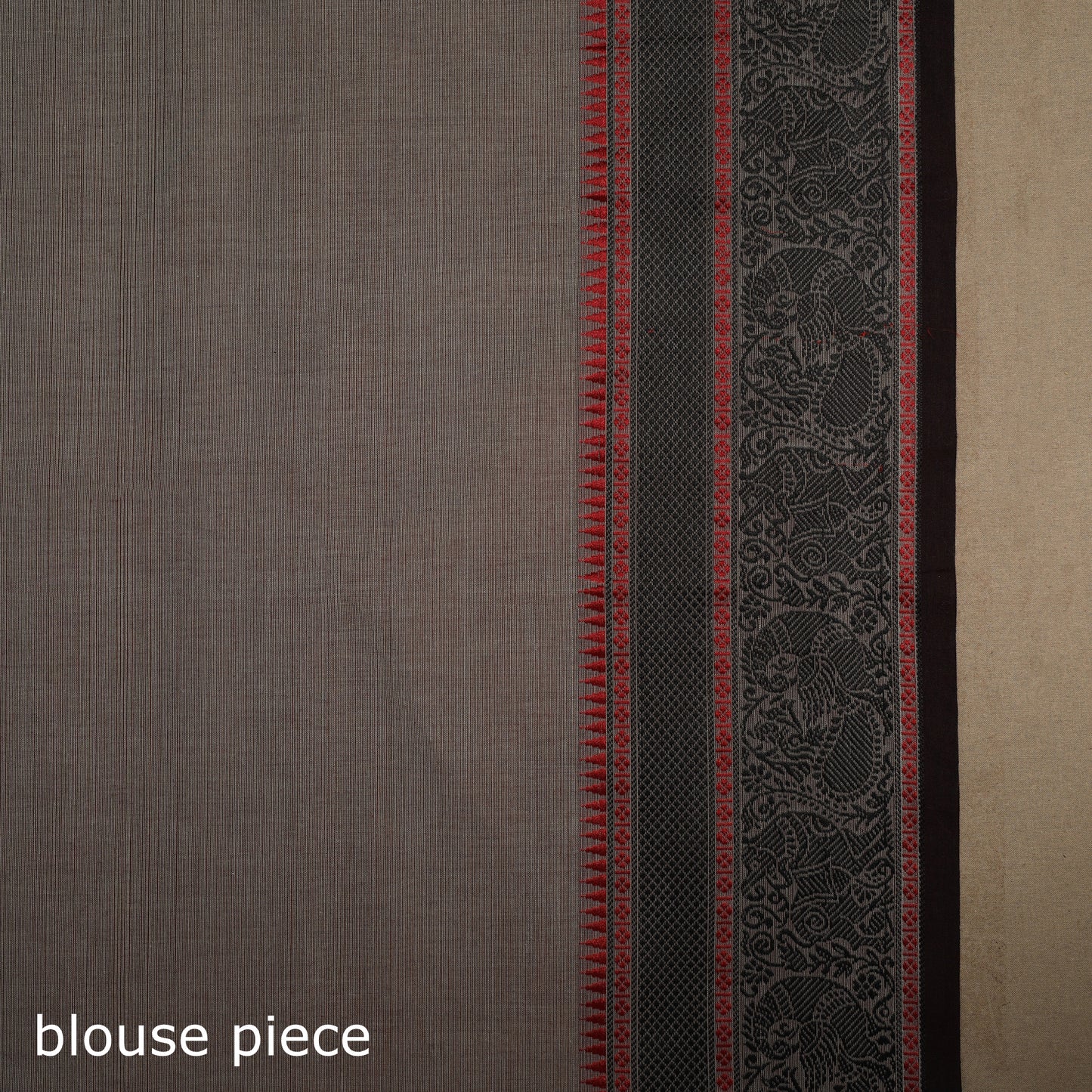 Grey Kandangi Chettinad Cotton Saree with Border