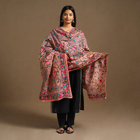 Buy Peach Ranihati Chanderi Silk Hand Embroidery Dupatta