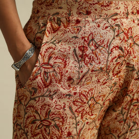  Multicolor Pedana Block Print Cotton Kalamkari Palazzo