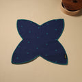  Dark Blue Hand Embroidered Cotton Roti Napkin