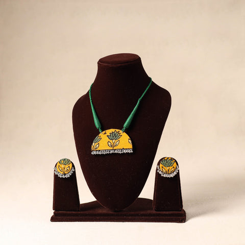 Yellow German Silver Fabart Necklace Set