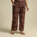  Maroon Pedana Block Print Cotton Kalamkari Palazzo