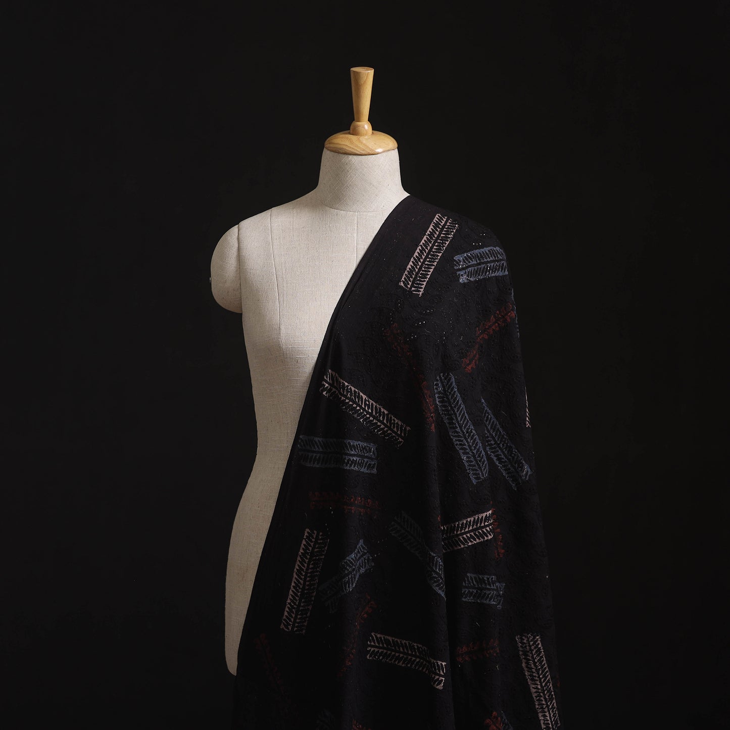 Natural Dyed Ajrakh Hand Block Print Cotton Hakoba Fabric 101