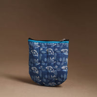 Blue - Handmade Quilted Cotton Utility Pouch 91