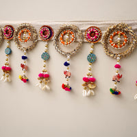 Diwali Decor Handmade Gota & Bead Work Toran 26