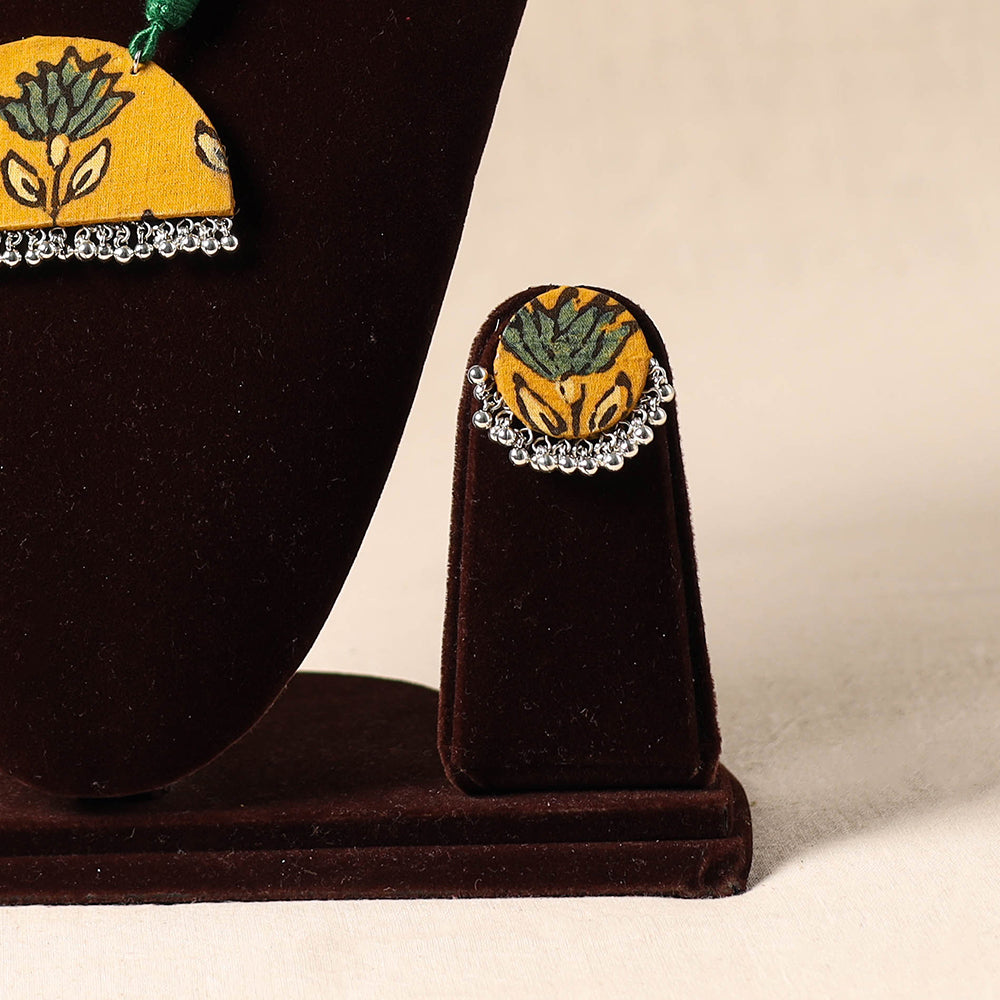 Yellow German Silver Fabart Necklace Set