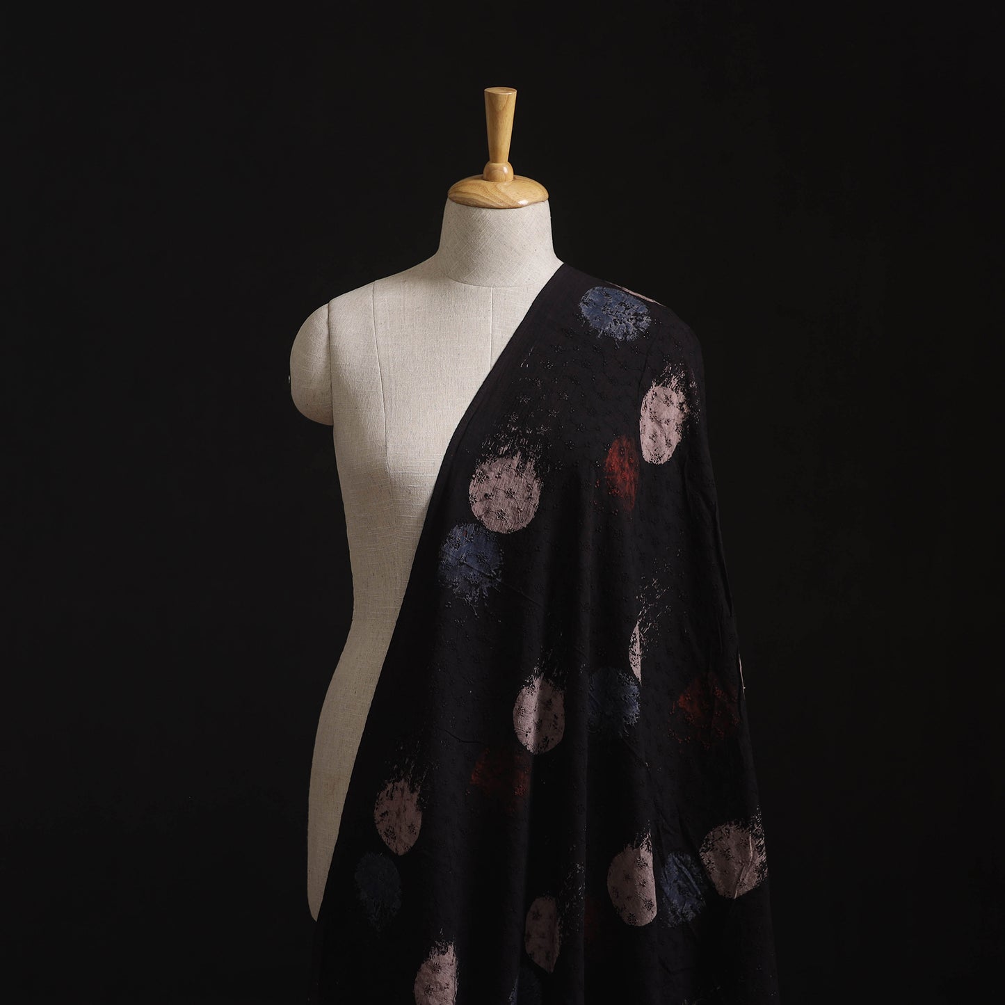 Natural Dyed Ajrakh Hand Block Print Cotton Hakoba Fabric 102