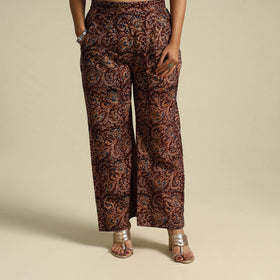  Maroon Pedana Block Print Cotton Kalamkari Palazzo