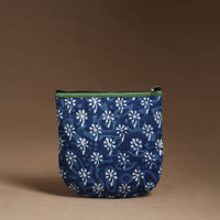 Blue - Handmade Quilted Cotton Utility Pouch 92