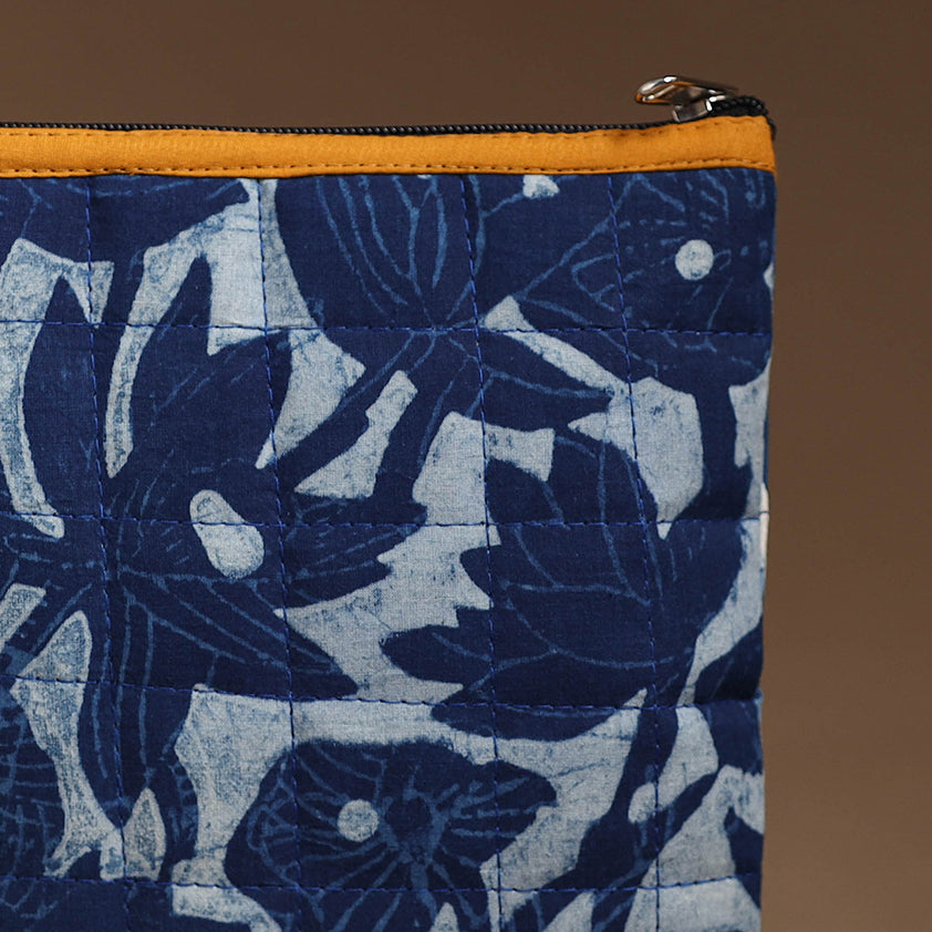 Blue - Handmade Quilted Cotton Utility Pouch 93