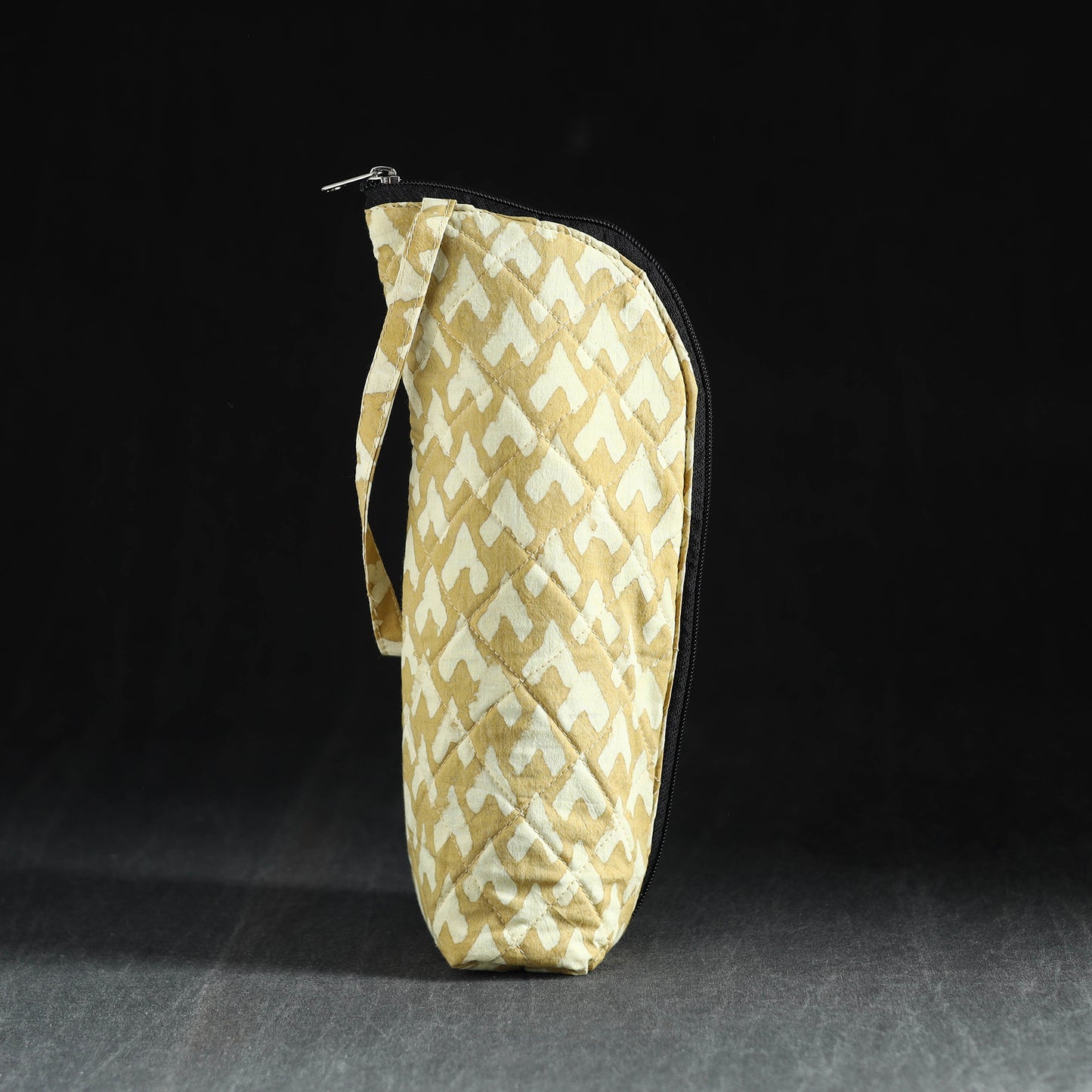Beige Handmade Cotton 1L Water Bottle Cover