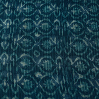 Blue - Pure Wool Handloom Akola Print Fabric 11